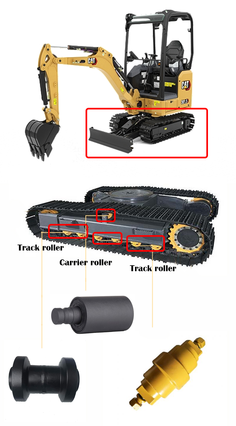 Mini Excavator Track Roller Carrier roller PC30-7 IHI30 IHI35 DF E70B S CAT307 Mini escavator