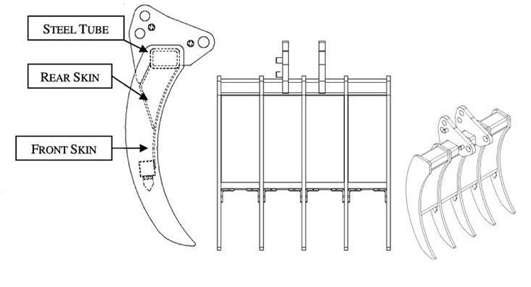 Excavator Rake Bucket/ Bucket Excavator rake Attachment for Sale