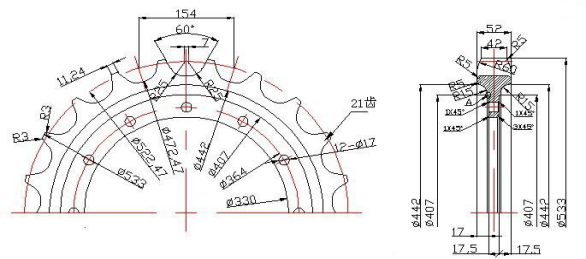 High quanlity SAMSUNG SE210 chain sprocket