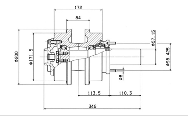 PC1200 track roller, bottom roller for K.O.M.A.T.S.U excavator