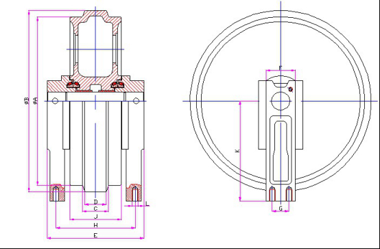 SH120 Front Idler SUMITOMO Idler Crawler Machinery Excavator Spare Parts Undercarriage Parts